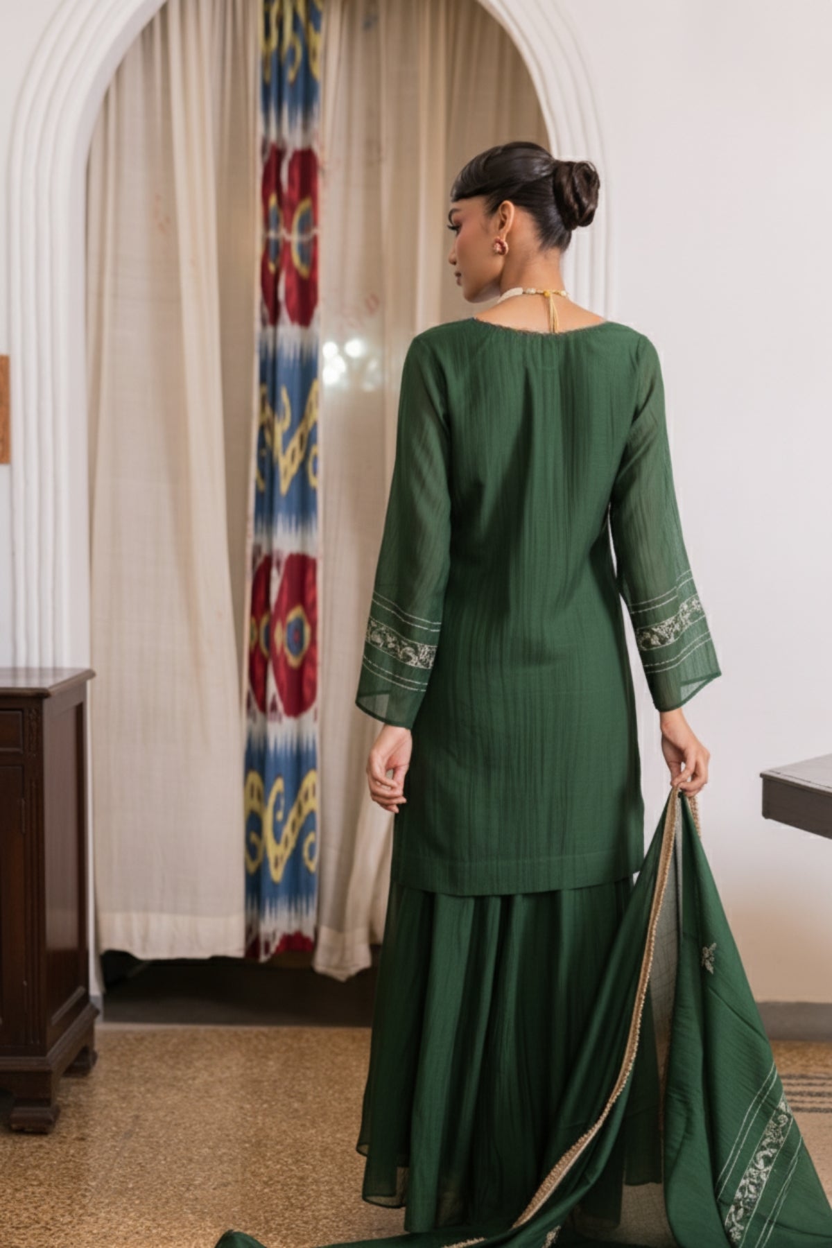 Rohini sharara kurta set- Green