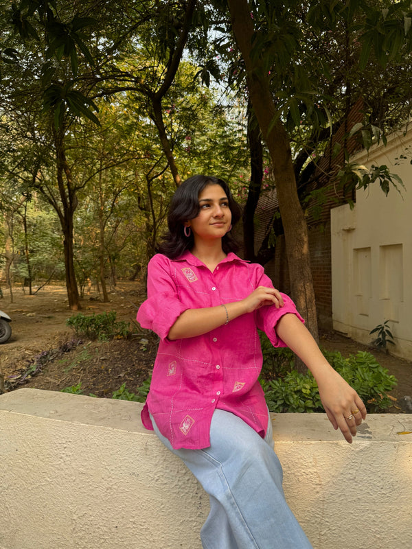 Sandra Shirt - Fuchsia Pink