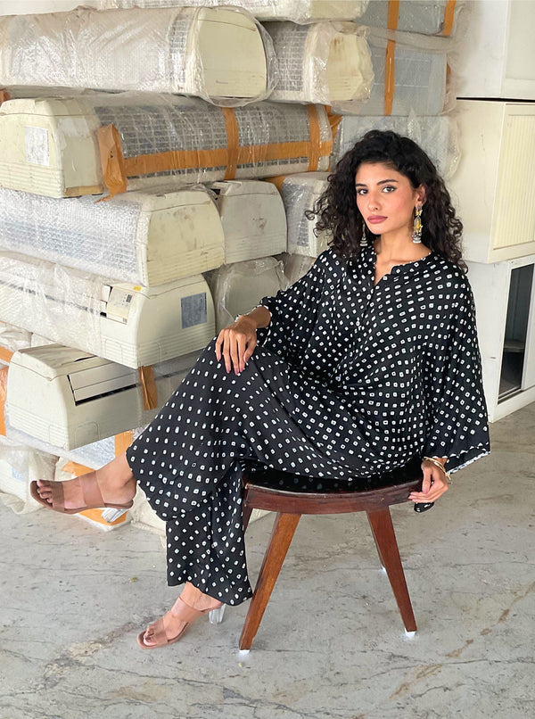 Black bandhani Shirt & pant set