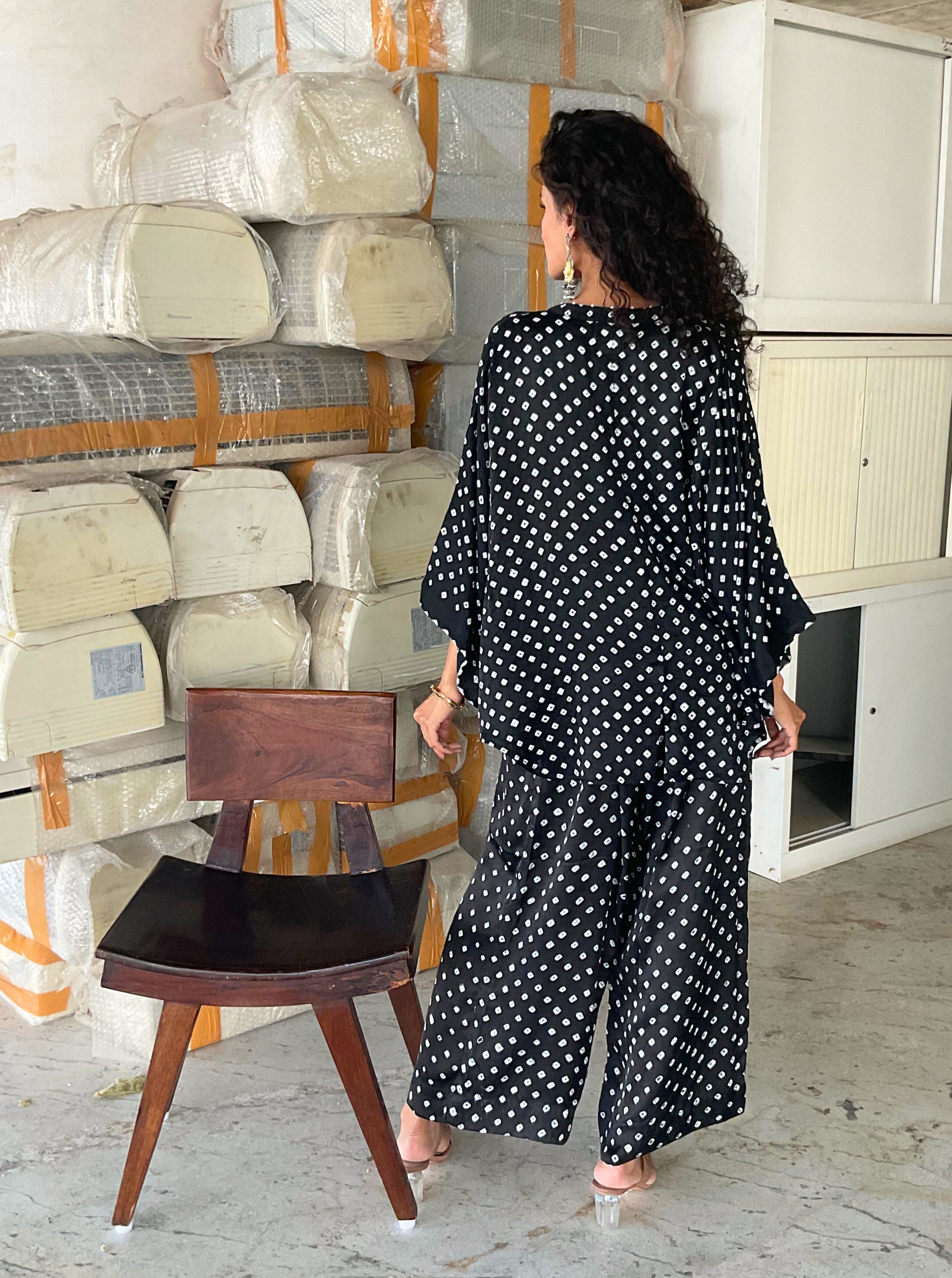 Black bandhani Shirt & pant set