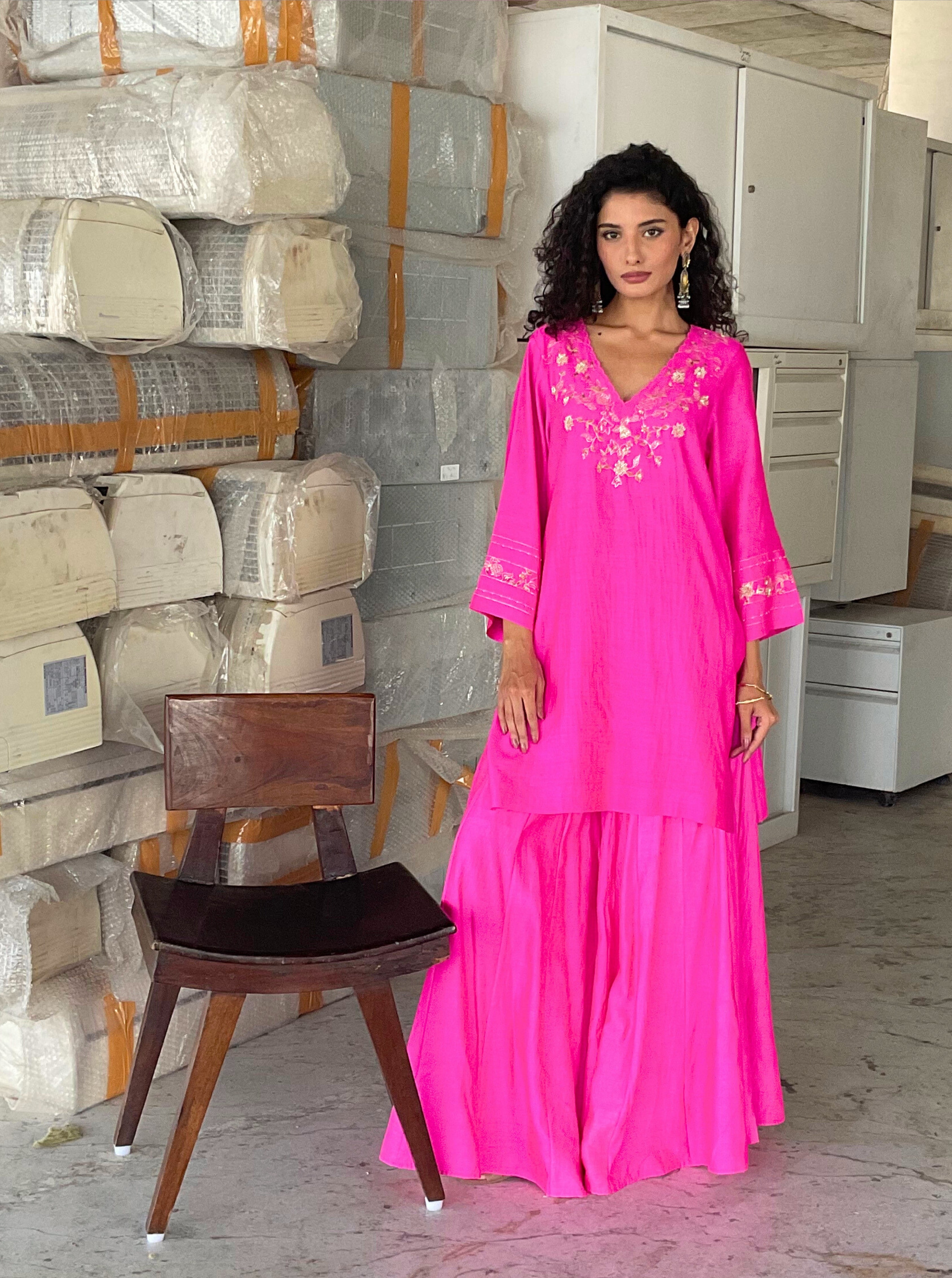 Jaal sharara kurta set