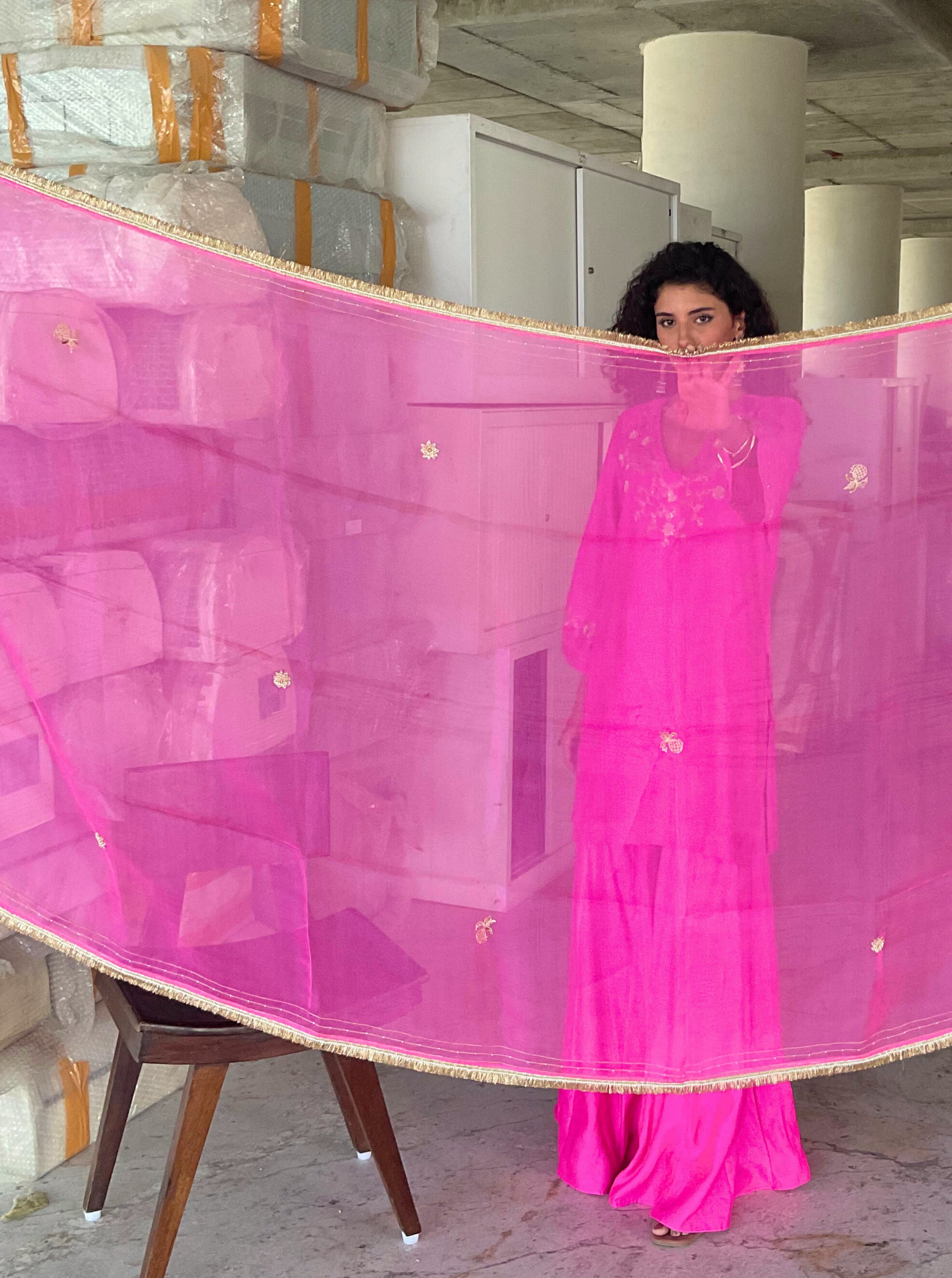 Organza silk dupatta