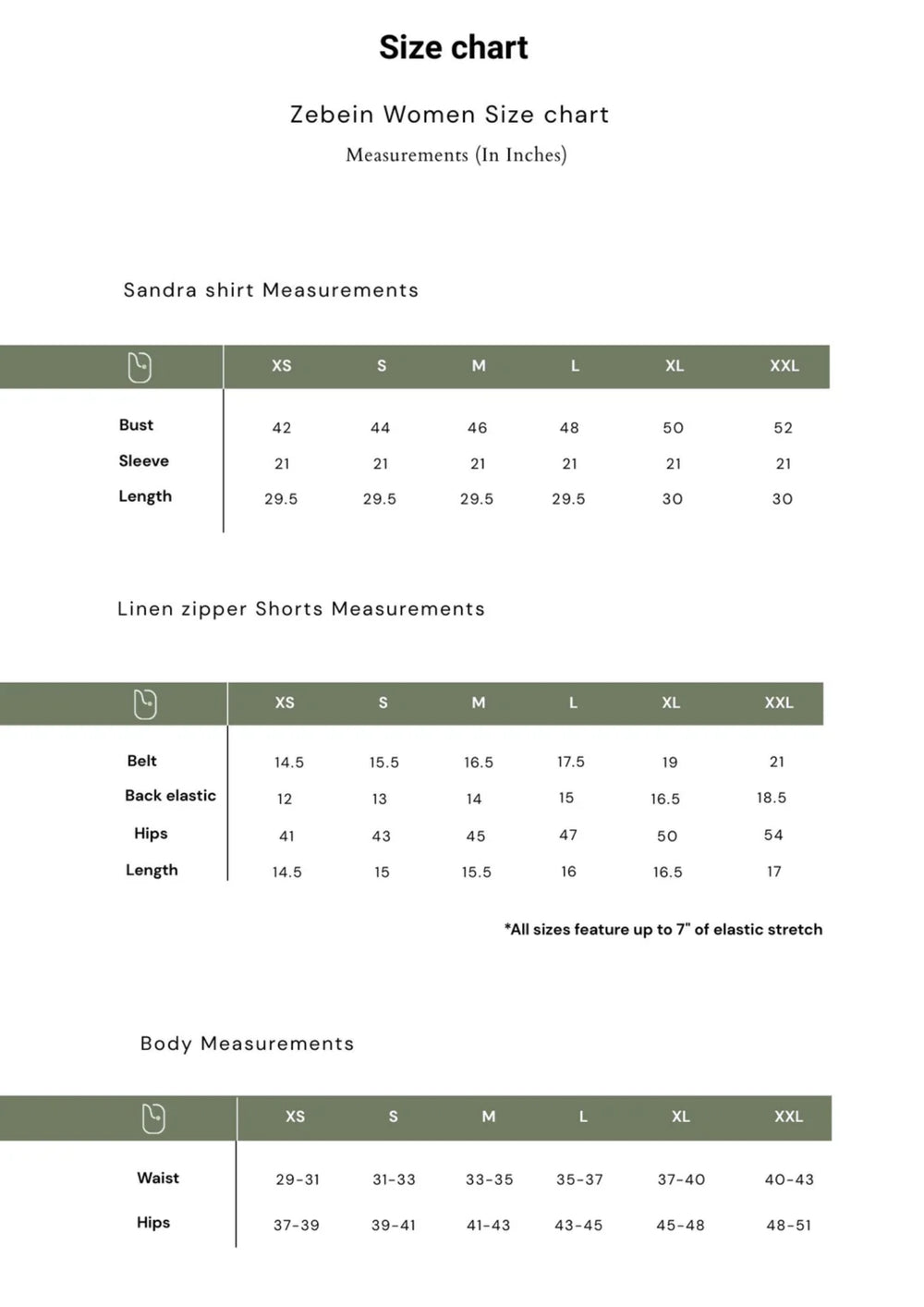 Size Chart 1