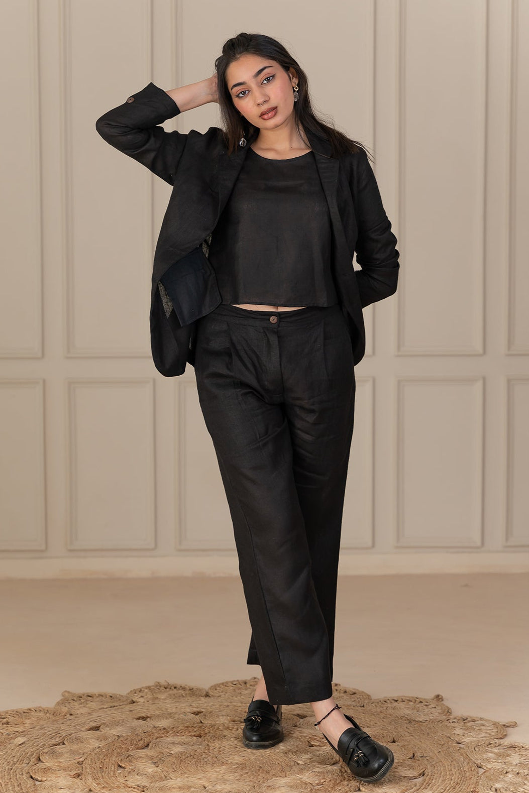 Diane Linen Jacket - Black