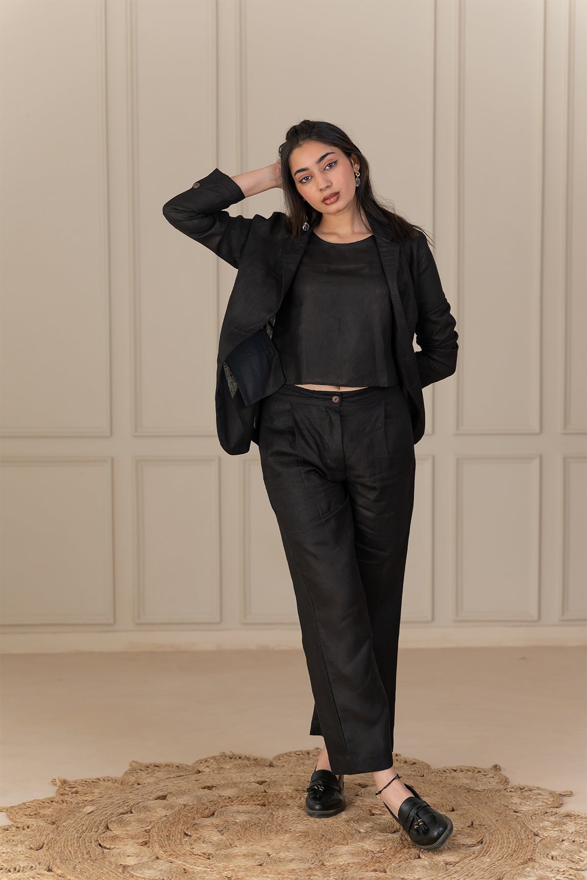 Diane Linen Jacket - Black