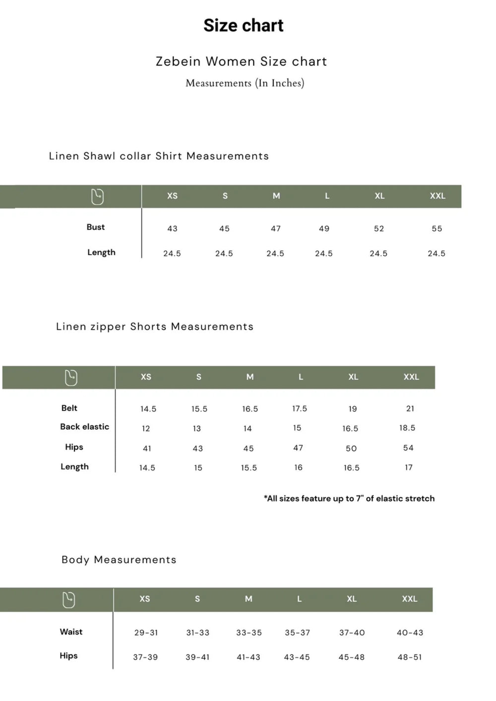 Size Chart 1