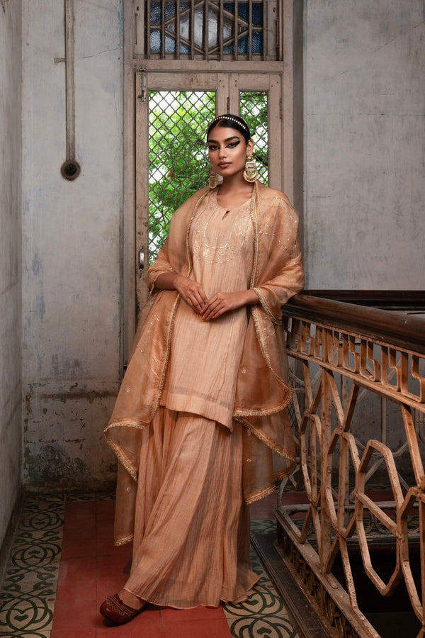 Moti Mala Sharara Kurta set - swarn "beige"
