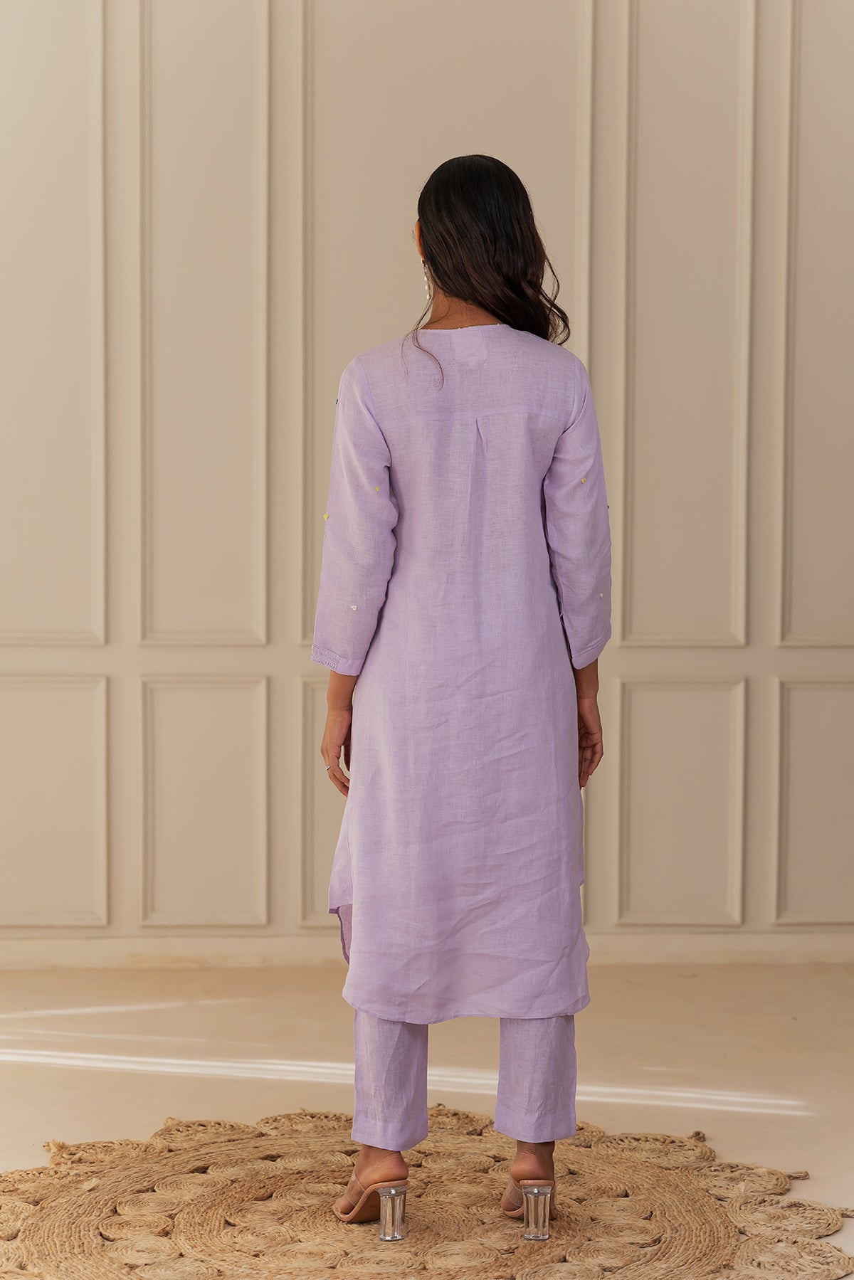 OLIVIA LINEN KURTA - Lilac