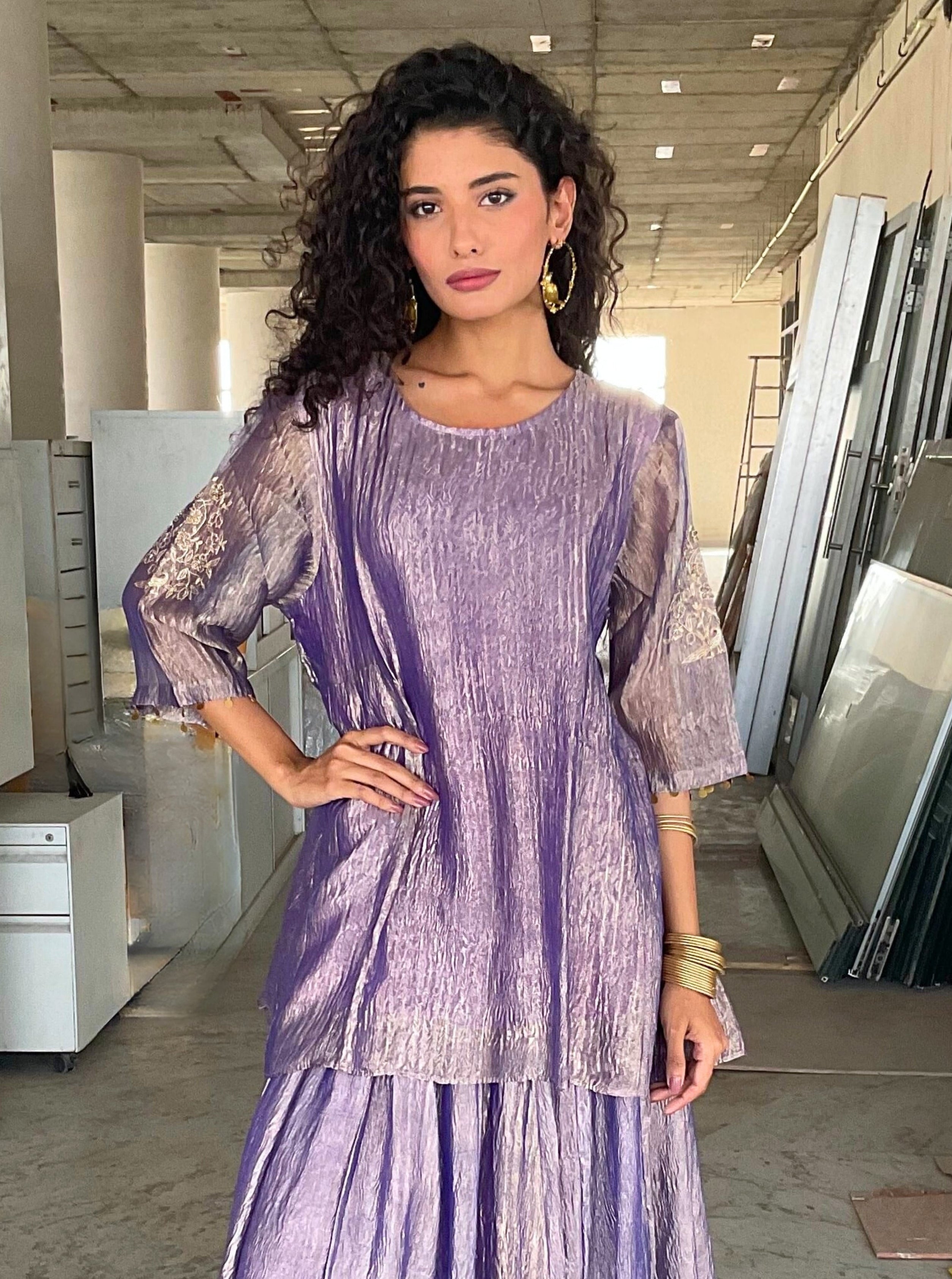 Kanak peplum top & Skirt Set