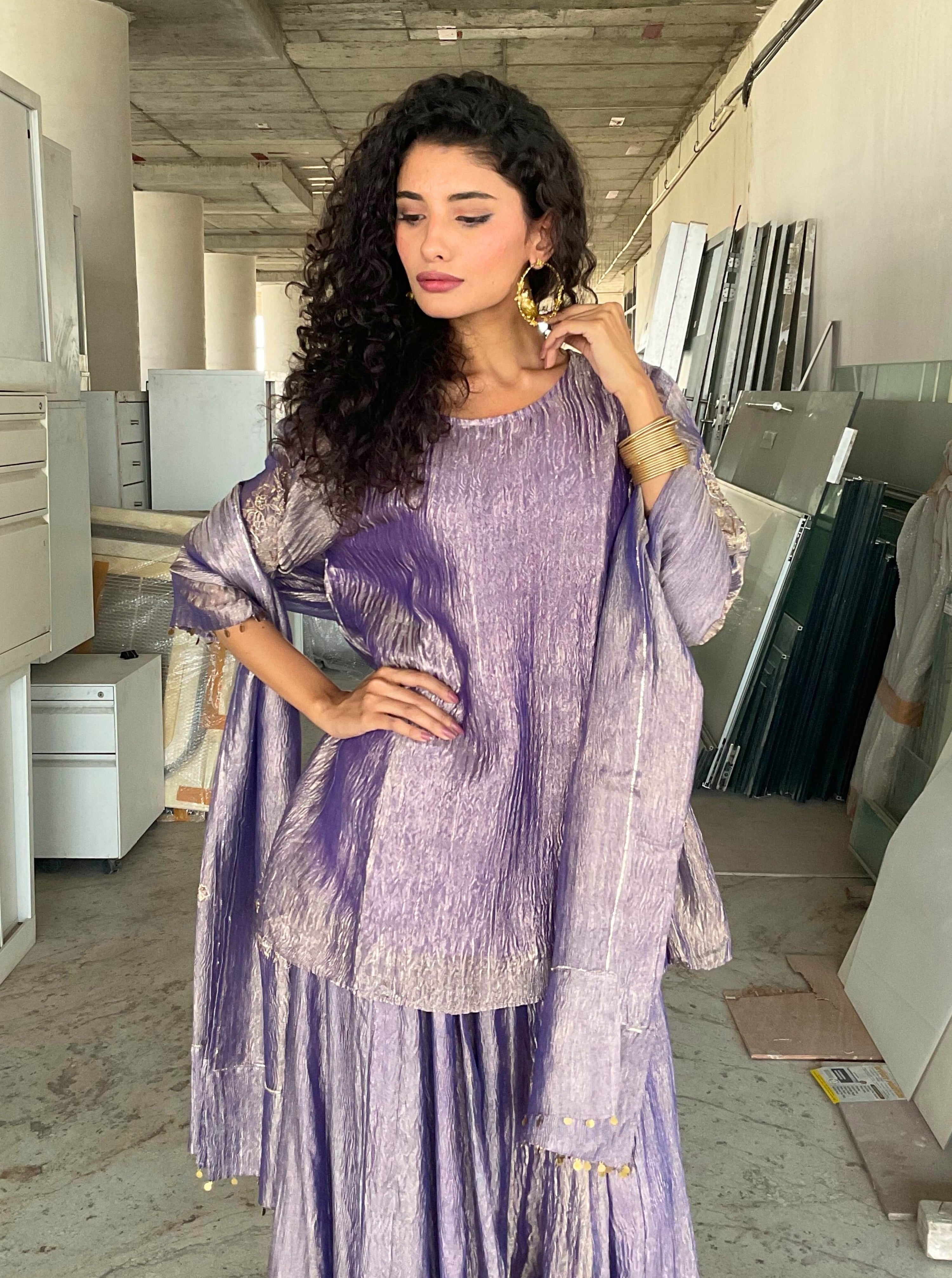 Kanak peplum top & Skirt Set