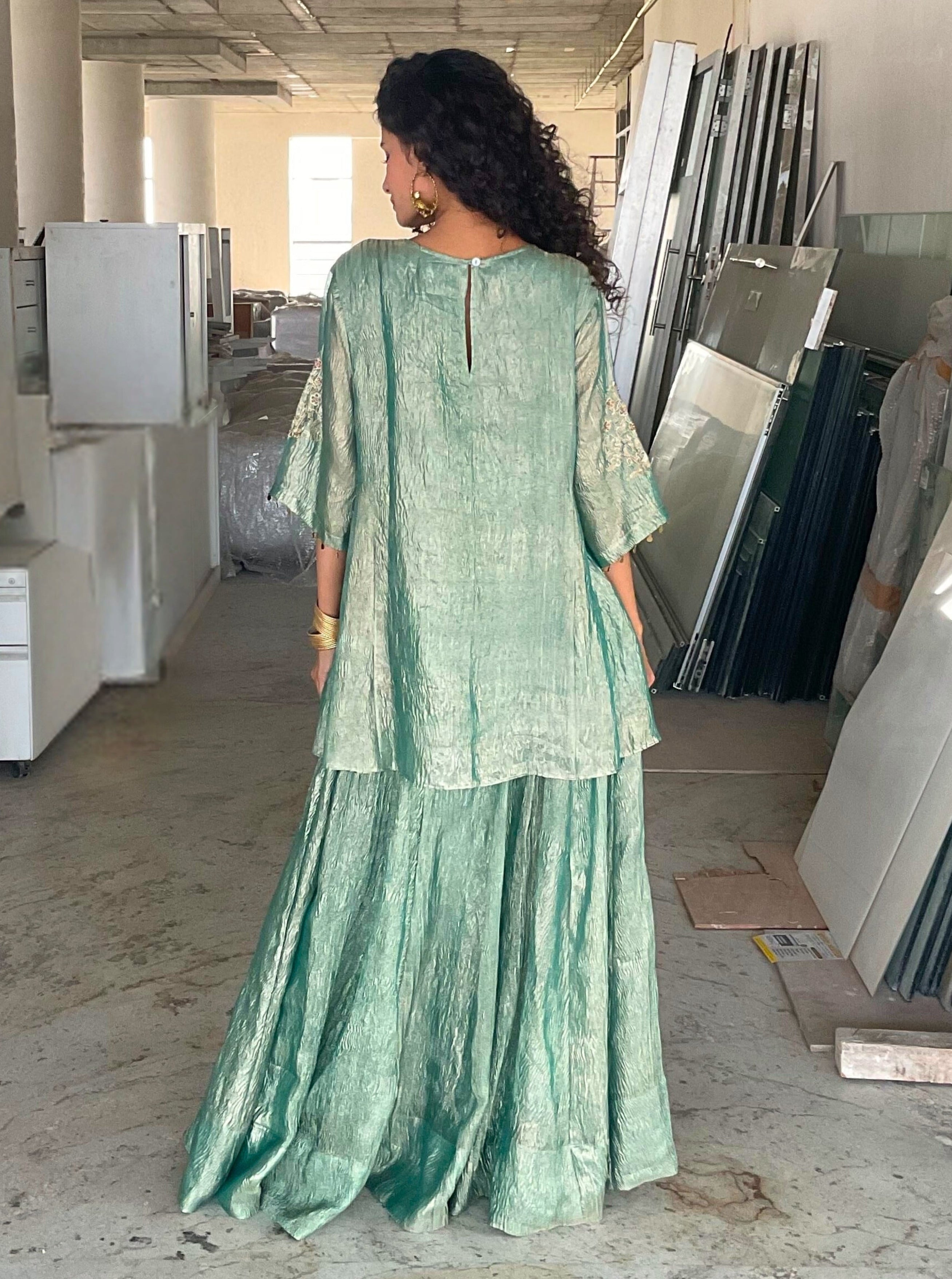 Kanak peplum top & Skirt Set