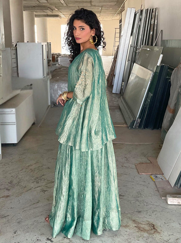 Kanak peplum top & Skirt Set