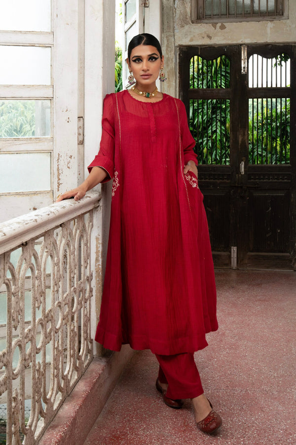 "Jeb" Tui Kurta set - sindhoori "laal"
