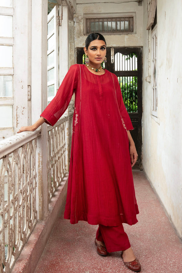 "Jeb" Tui Kurta set - sindhoori "laal"