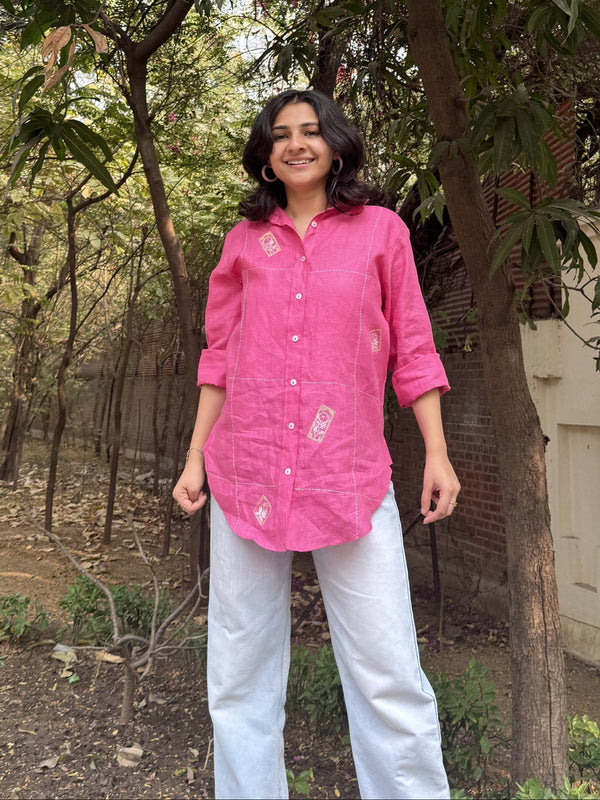 Sandra Shirt - Fuchsia Pink