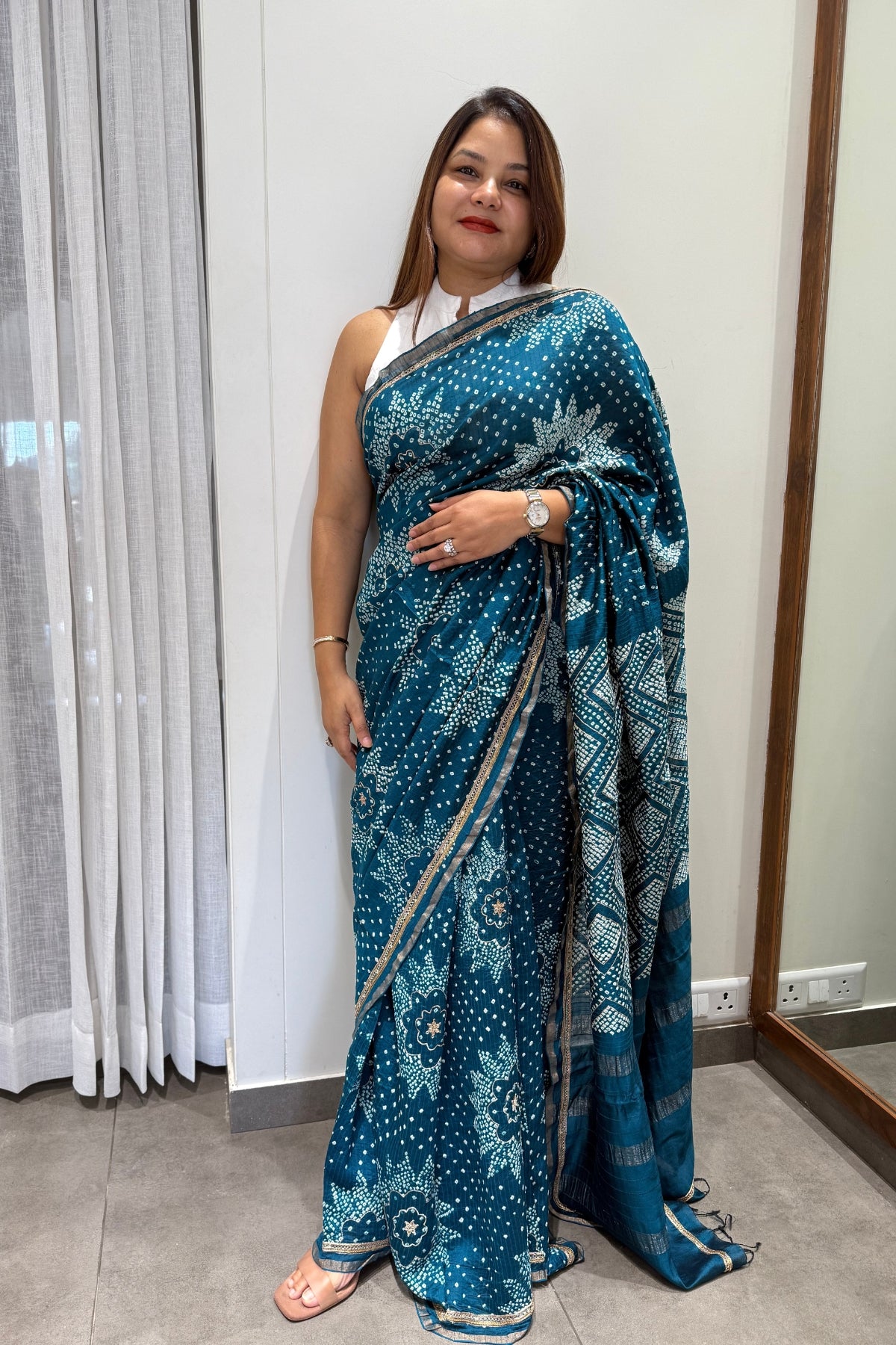 Neelanjali Bandhani Saree