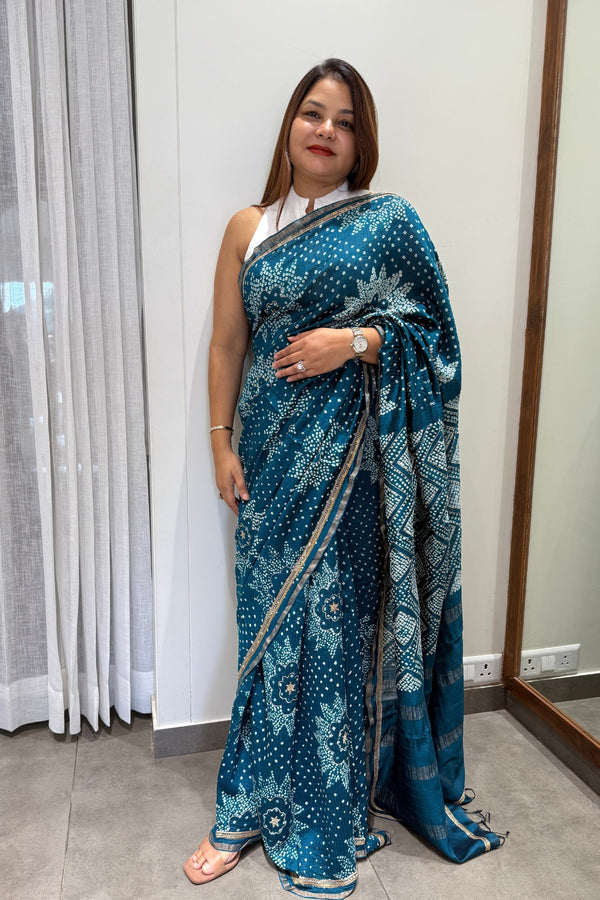 Neelanjali Bandhani Saree