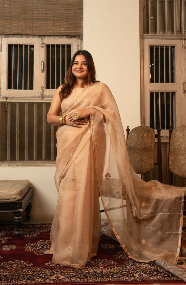 "Gulaab Baag " Saree - swarn "beige"