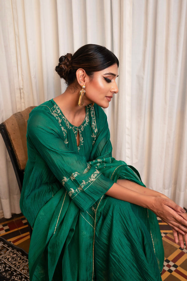 Phool Bel Kurta set - chatak "Hara"