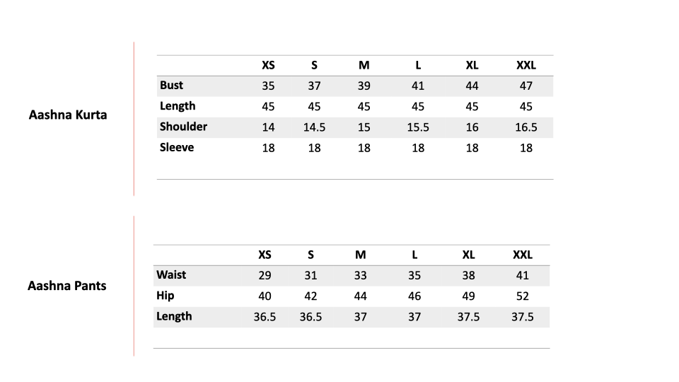 Size Chart 1
