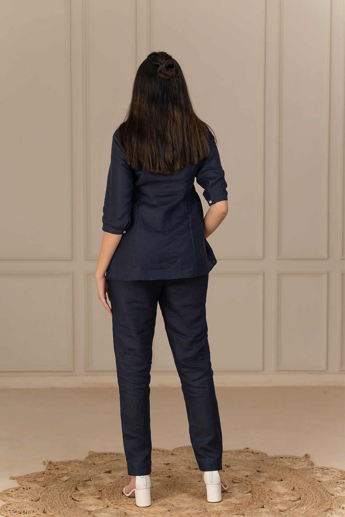ACACIA LINEN TOP - Blue