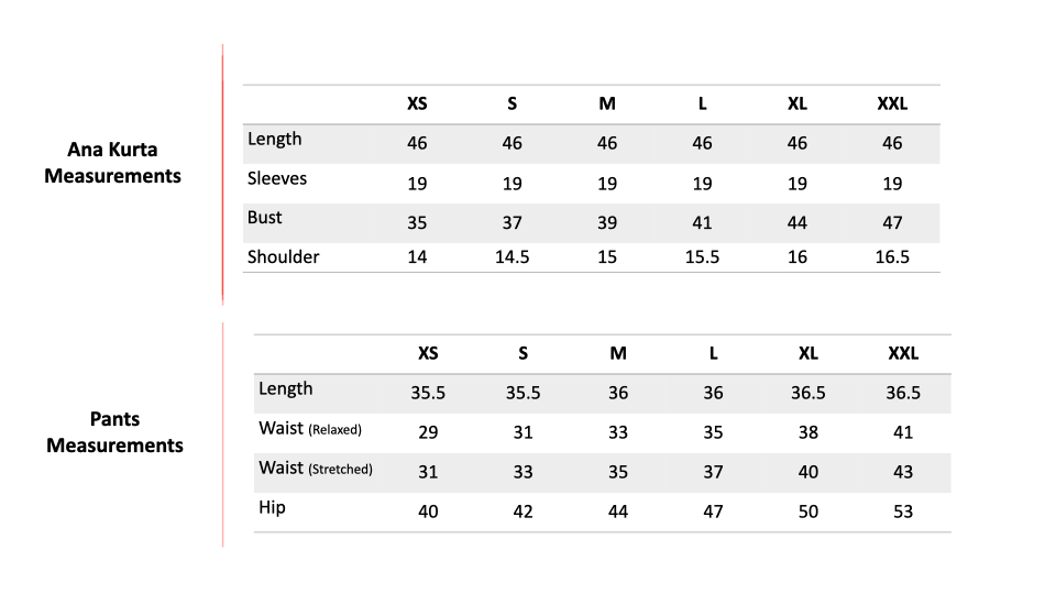 Size Chart 1