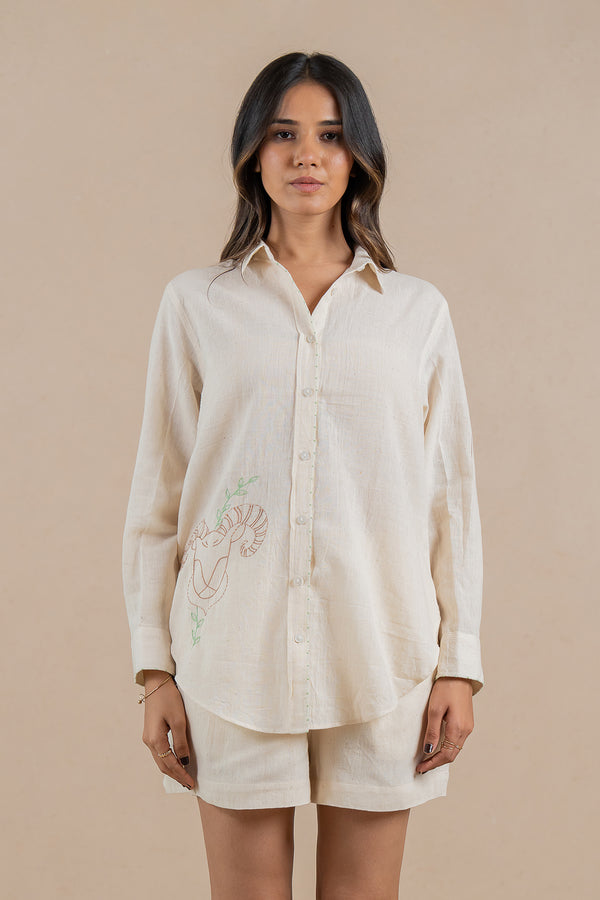 Aries Kala Cotton Shirt - Off white