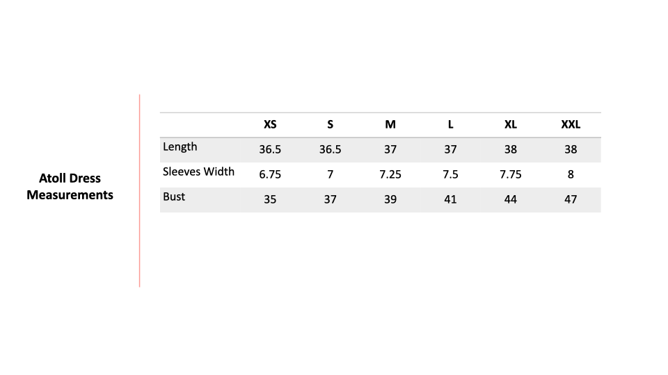 Size Chart 1