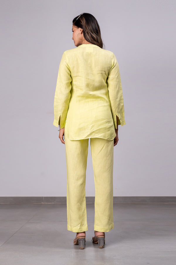 Alan Linen Tucks Pants – Lime