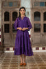 Amara Chanderi Silk Raglan Sleeve Dress - Purple