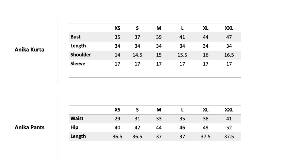 Size Chart 1