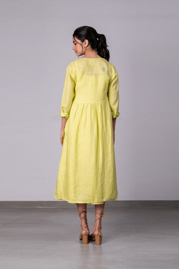 Aruba Linen Overlay With Pockets – Lime