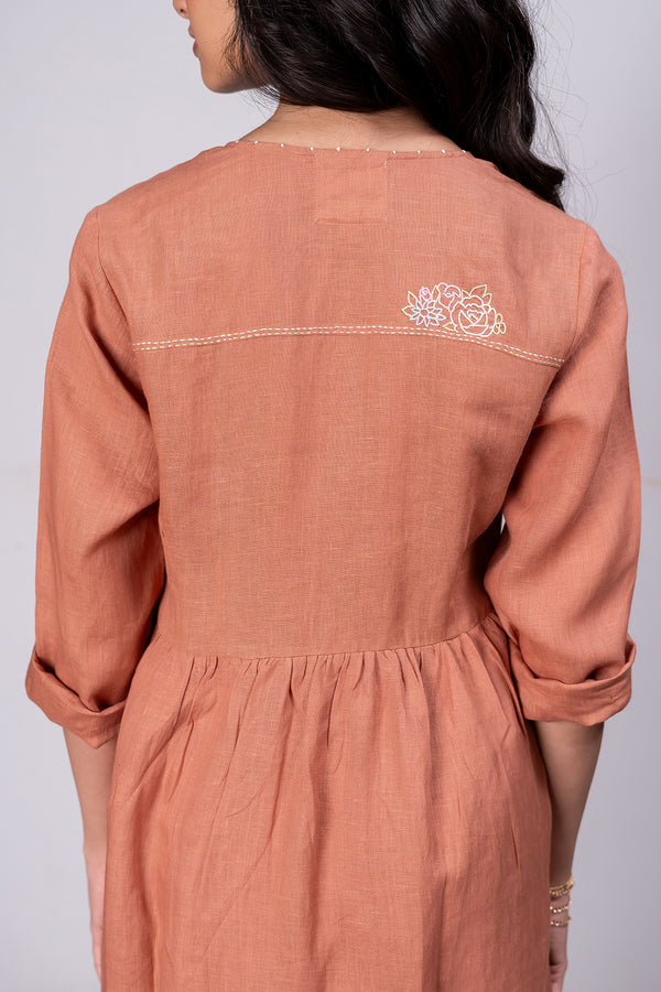 Aruba Linen Overlay With Pockets – Sand Brown