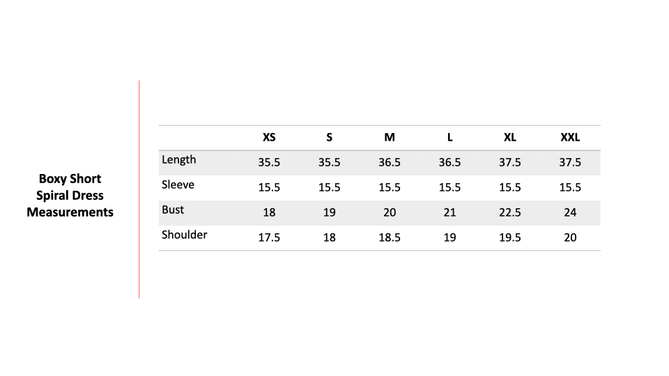 Size Chart 1