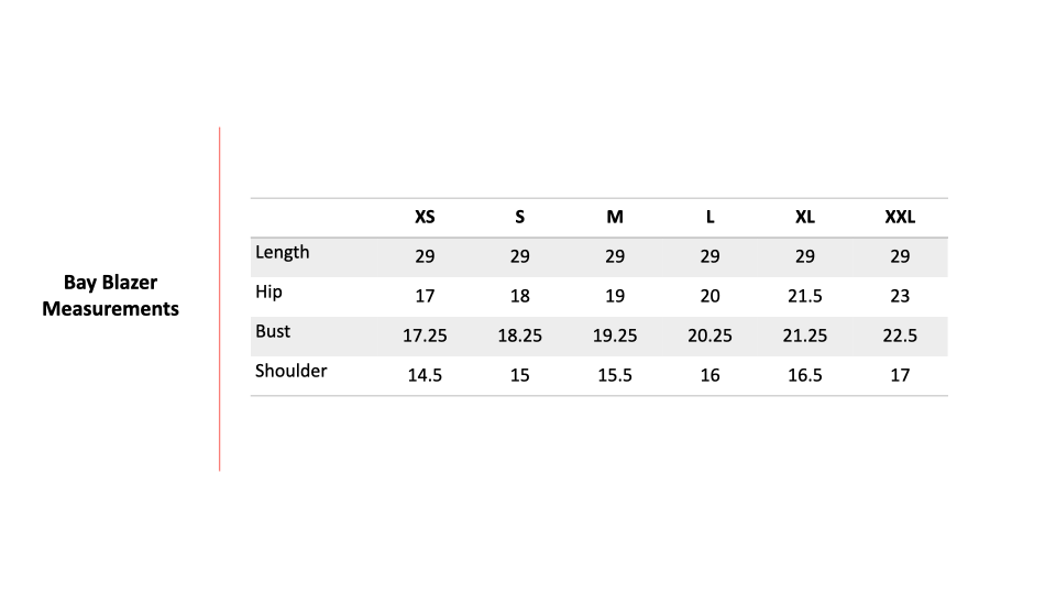 Size Chart 1