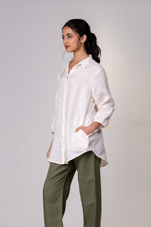 Beth Linen Shirt – Off White