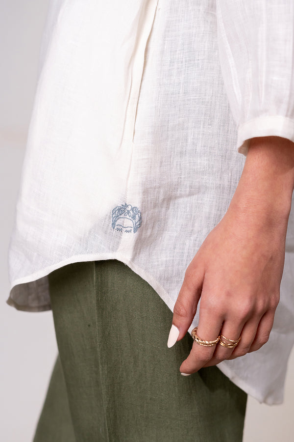 Beth Linen Shirt – Off White