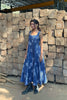 Linen Panel Dress- Blue Floral