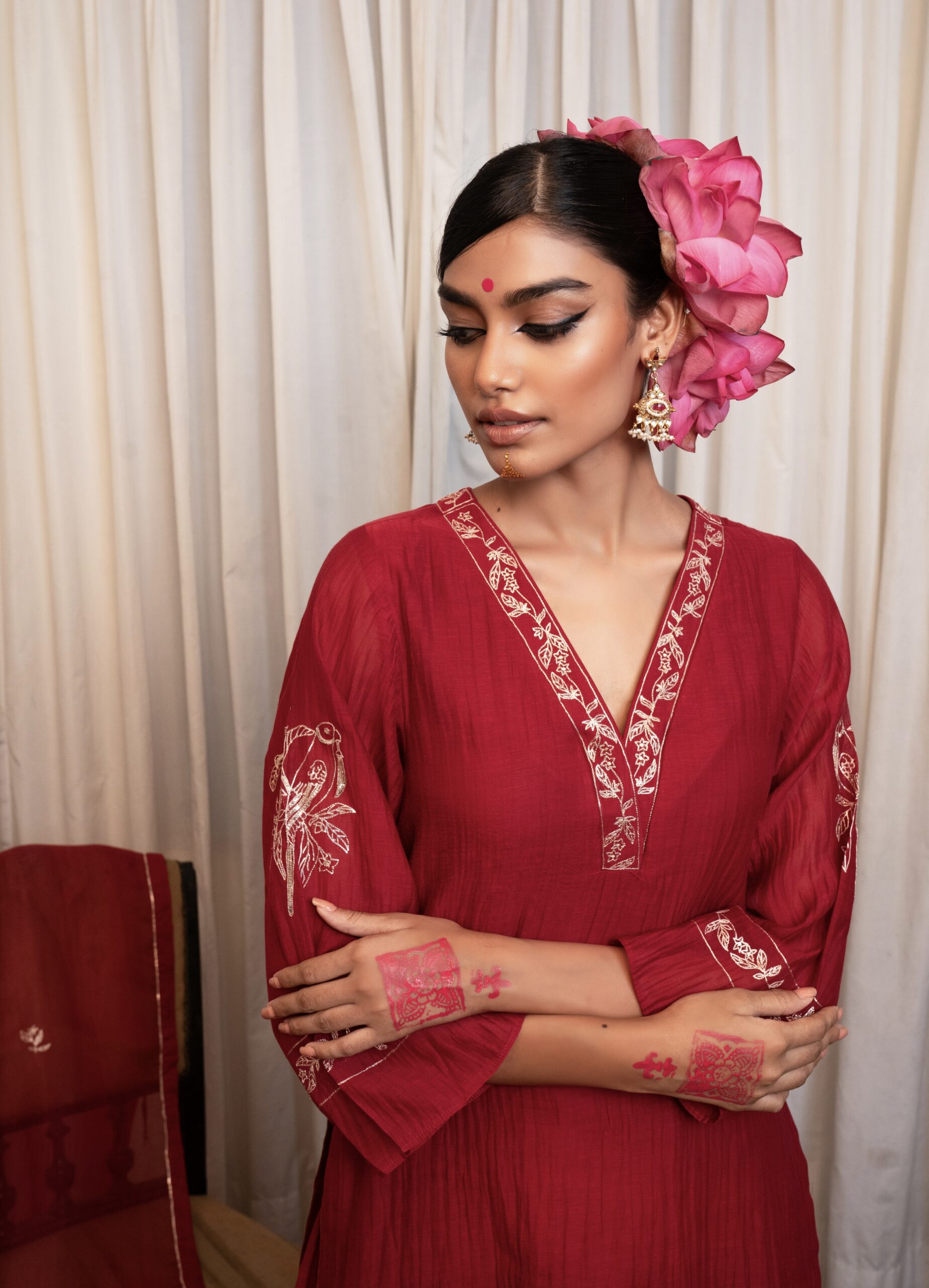 Hiraman Sharara Kurta set - sindhoori "laal"