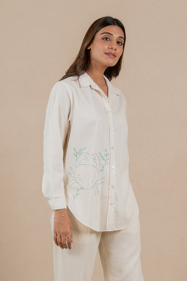 Cancer Kala Cotton Shirt - Off white