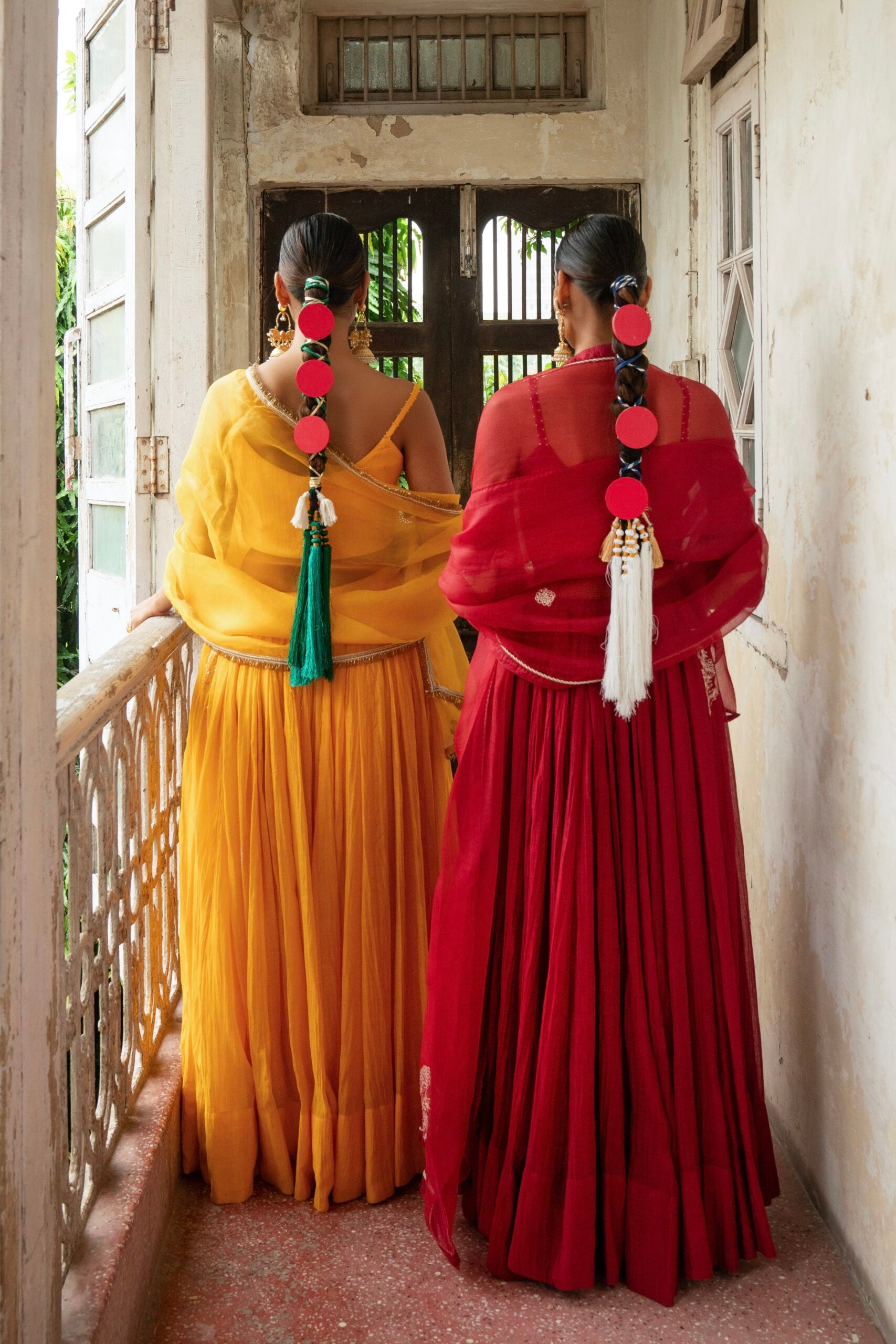 Ghoomar Lehenga - kesariya peela