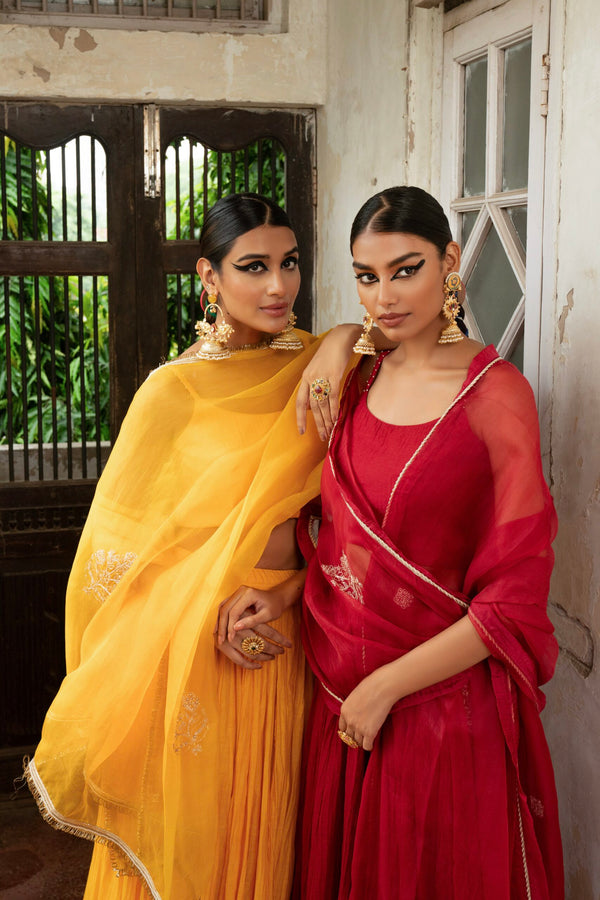 Ghoomar Blouse - kesariya peela