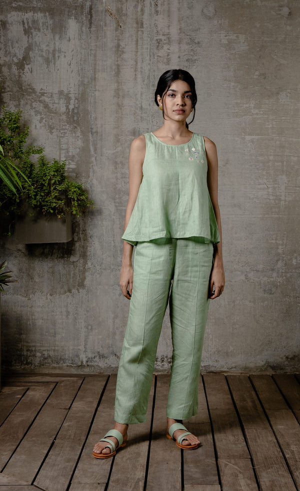 Candice- Linen panel top - Pista