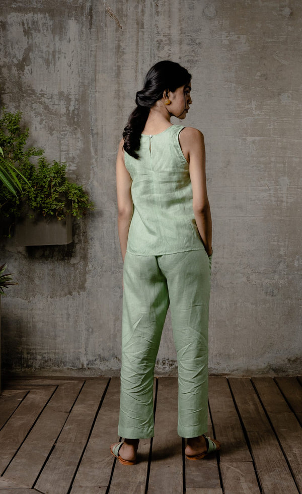Candice- Linen panel top - Pista