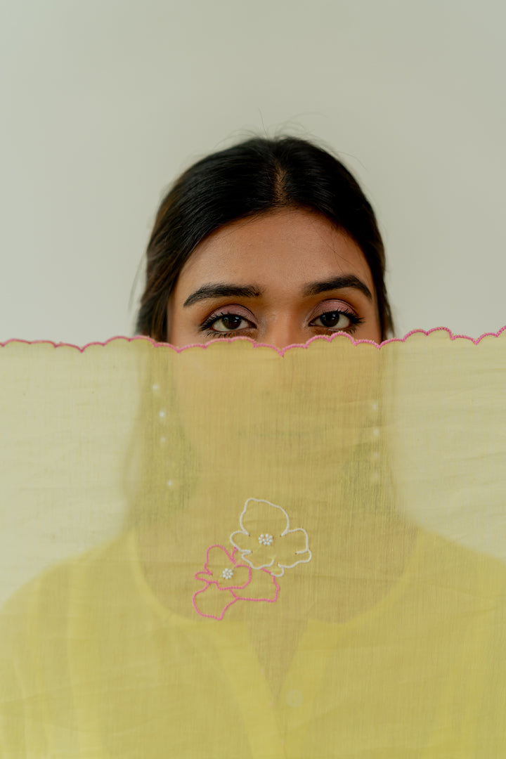 Chanderi-Dupatta-Lemon-Yellow-