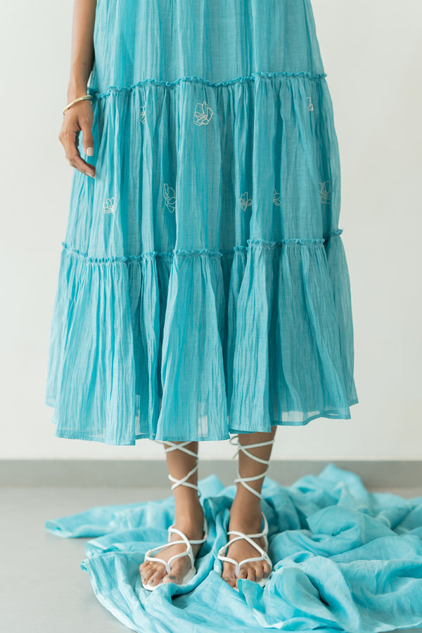 Chanderi-Meadow-Dress-Caribbean-Blue-
