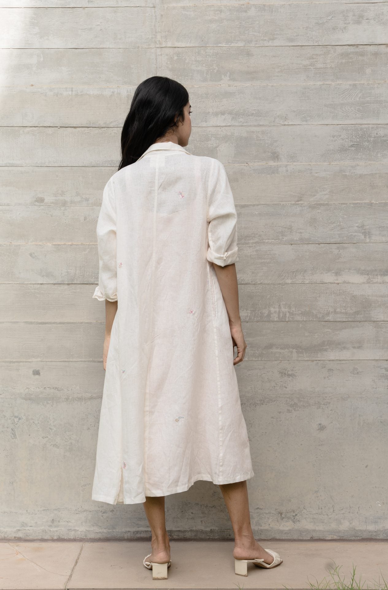 Charlotte- Linen Long Overlay - Off White