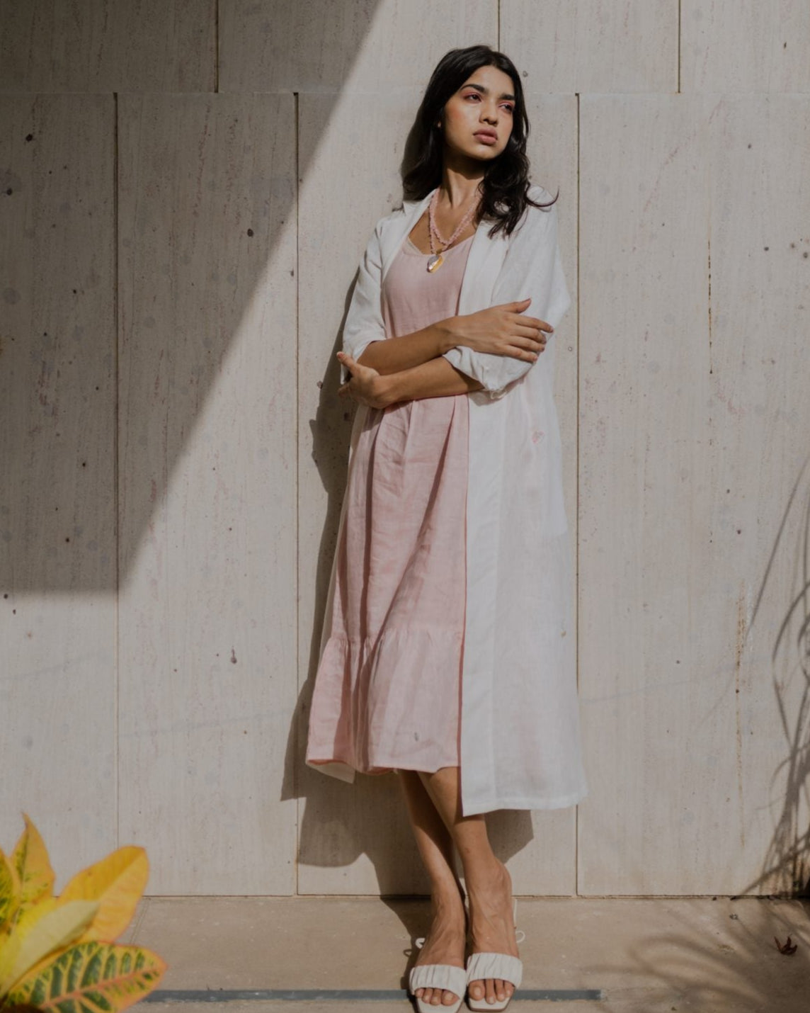 Charlotte- Linen Long Overlay - Off White