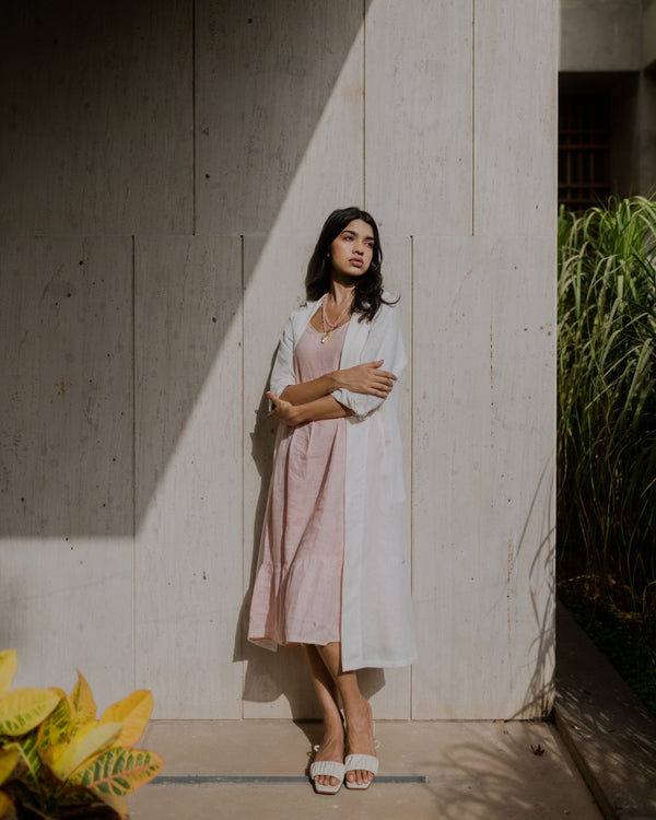 Charlotte- Linen Long Overlay - Off White