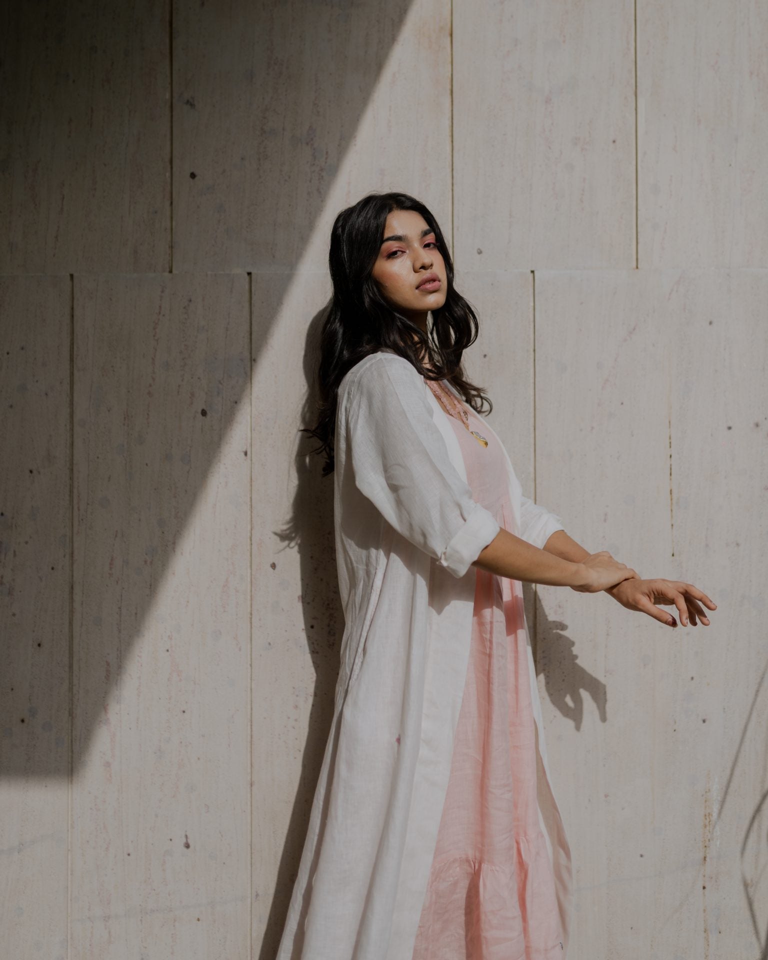 Charlotte- Linen Long Overlay - Off White